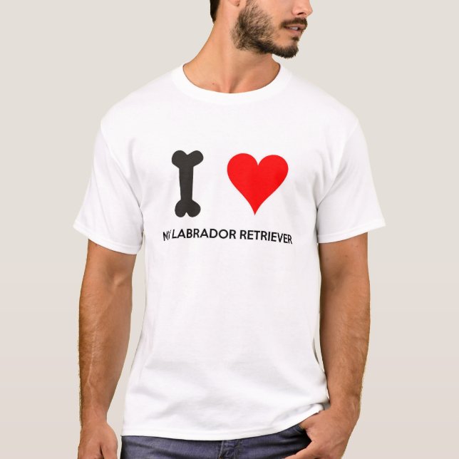 I Herz mein Labrador retriever T-Shirt (Vorderseite)