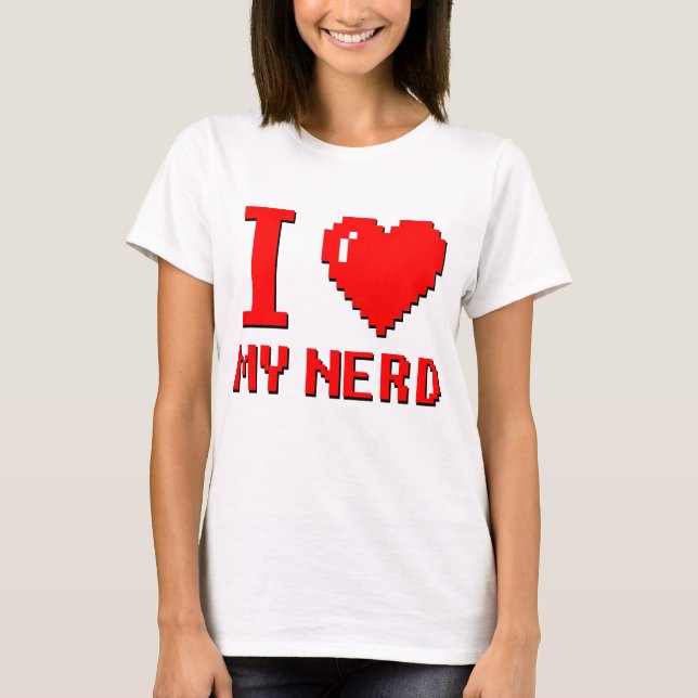 I Herz mein Nerd V2 T-Shirt (Vorderseite)