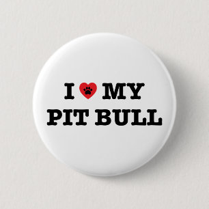 I Herz mein Pitbull-Knopf Button