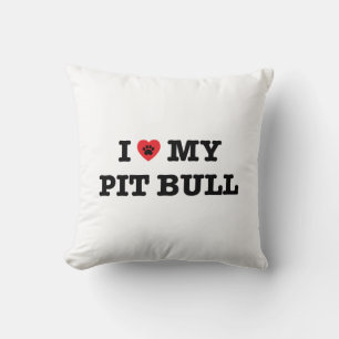 I Herz mein Pitbull-Wurfs-Kissen Kissen