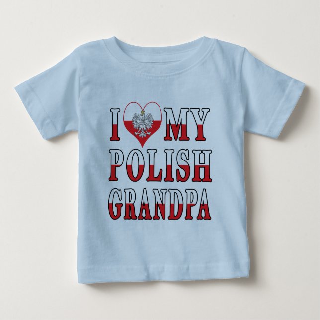 I Herz mein polnischer Großvater Baby T-shirt (Vorderseite)