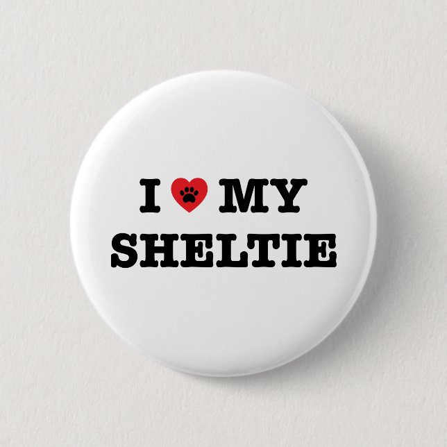 I Herz mein Sheltie Knopf Button (Vorderseite)