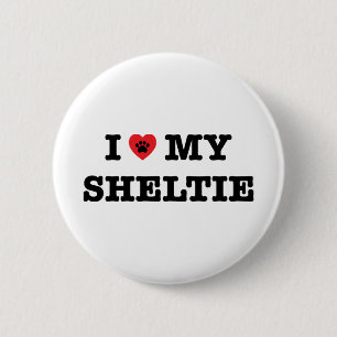 I Herz mein Sheltie Knopf Button