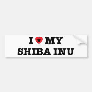 I Herz mein Shiba Inu Autoaufkleber