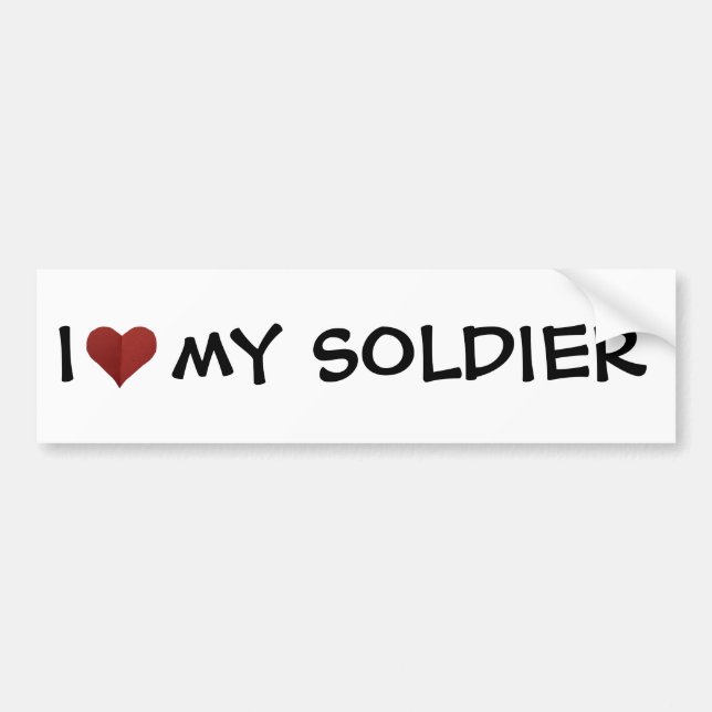 I Herz mein Soldat-Autoaufkleber Autoaufkleber (Vorne)