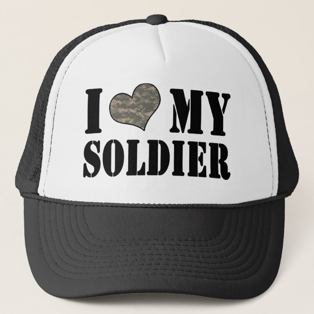 I Herz mein Soldat-Hut Truckerkappe (Vorderseite)
