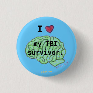 I [Herz] mein TBI Überlebendknopf Button