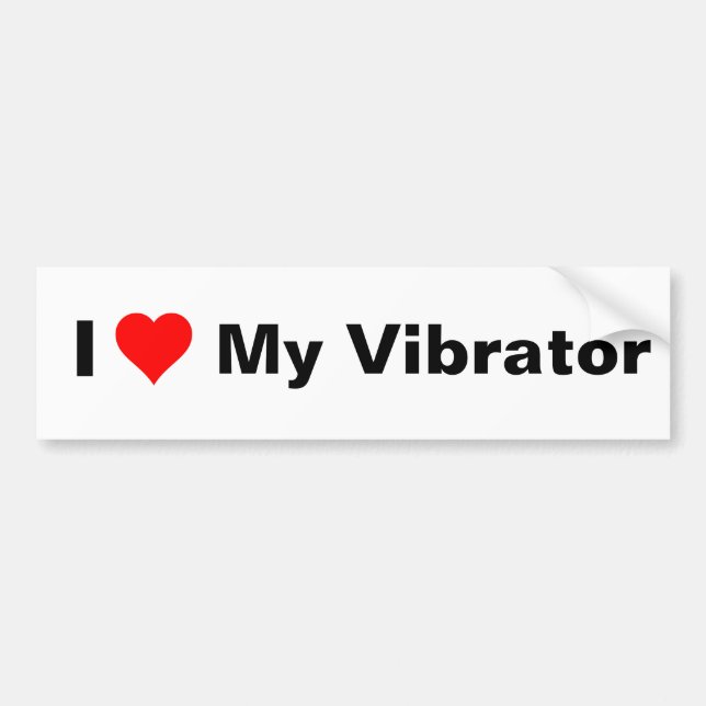 I Herz mein Vibrator Autoaufkleber (Vorne)