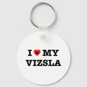 I Herz mein Vizsla Knopf-Schlüsselanhänger Schlüsselanhänger