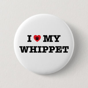 I Herz mein Whippet Knopf Button