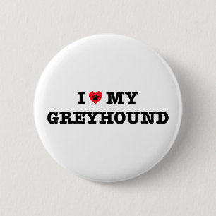 I Herz mein Windhund-Knopf Button