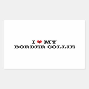 I Herz meine Border-Collie Rechteckiger Aufkleber