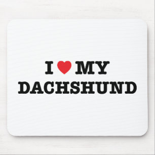 I Herz meine Dackel-Mausunterlage Mousepad