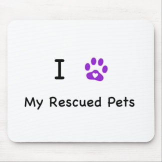 I Herz meine geretteten Haustiere Mousepad