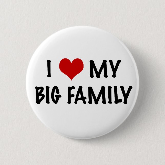 I Herz meine große Familie Button (Vorderseite)