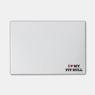 I Herz meine Pitbull-Post-Itanmerkungen Post-it Klebezettel