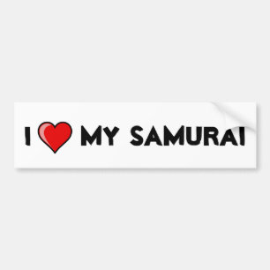 I Herz meine Samurais Autoaufkleber