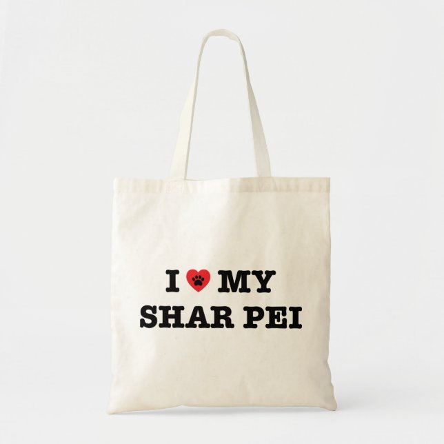 I Herz meine Shar Pei Taschen-Tasche Tragetasche (Vorne)