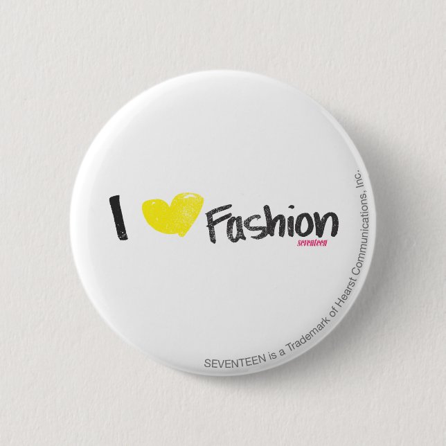 I Herz-Mode-Rosa Button (Vorderseite)