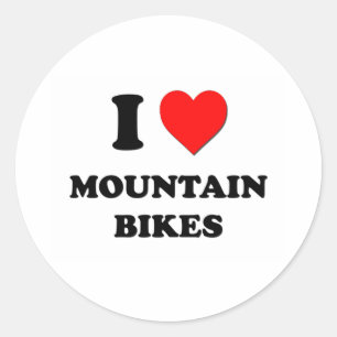 I Herz-Mountainbiken Runder Aufkleber