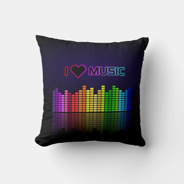 i Herz Musik Equalizer Kissen (Vorderseite)