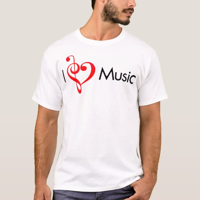 I Herz-Musik-Rot T-Shirt (Vorderseite)