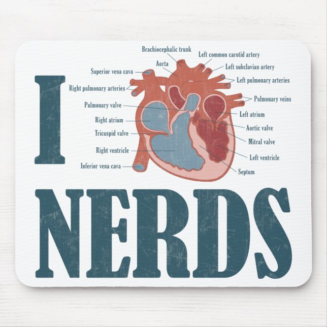 I Herz NERDS Mousepad (Vorne)