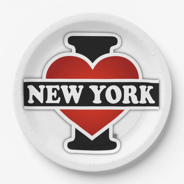 I Herz New York Pappteller (Vorderseite)