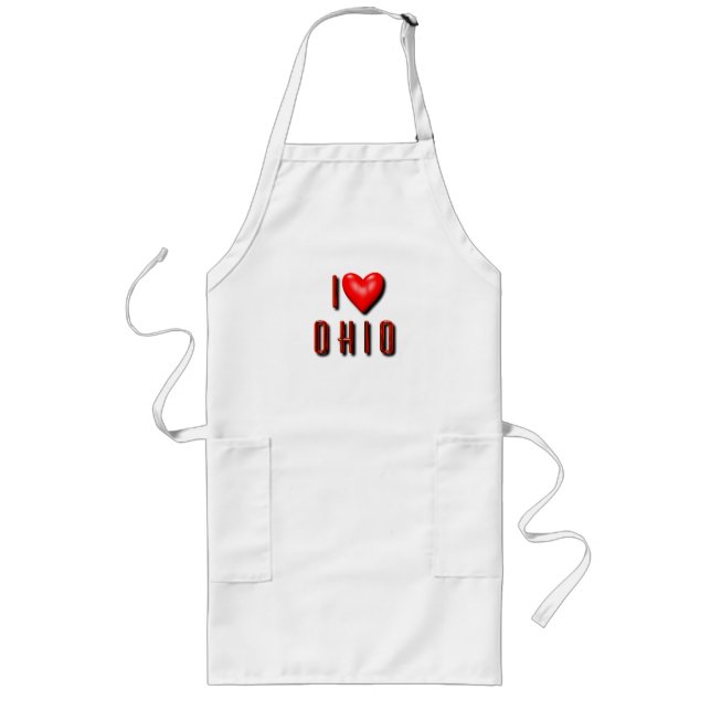 I Herz Ohio Lange Schürze (Vorne)