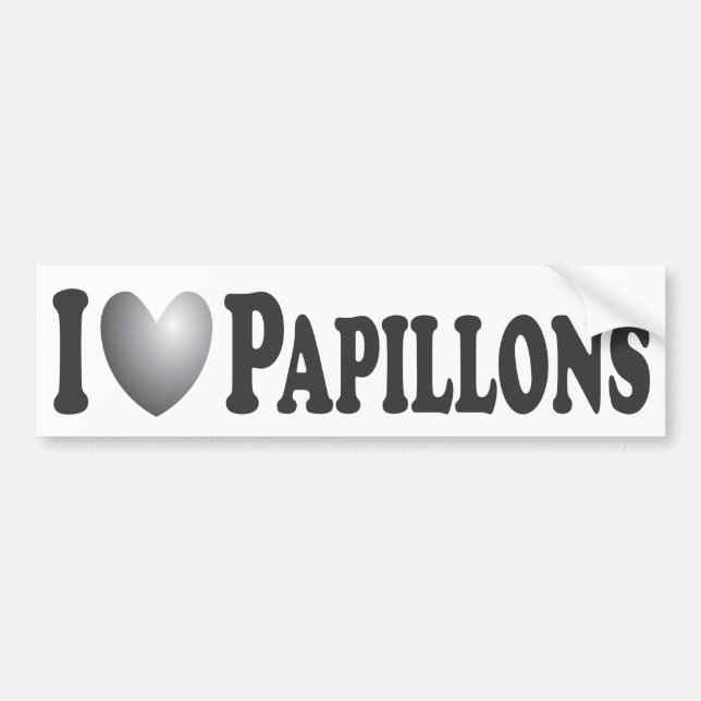 I Herz Papillons - Autoaufkleber (Vorne)