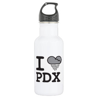I Herz PDX - Herz-geformte Regen-Wolke Edelstahlflasche