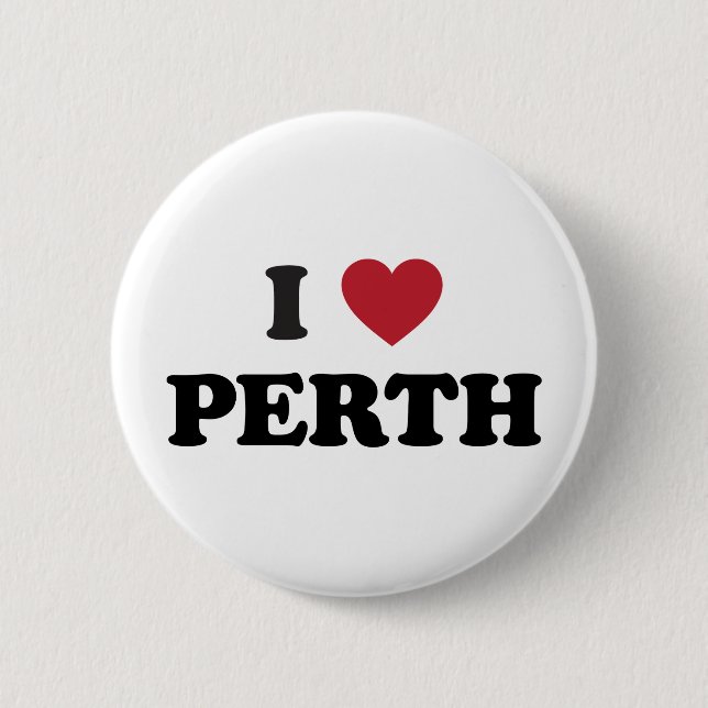 I Herz Perth Australien Button (Vorderseite)