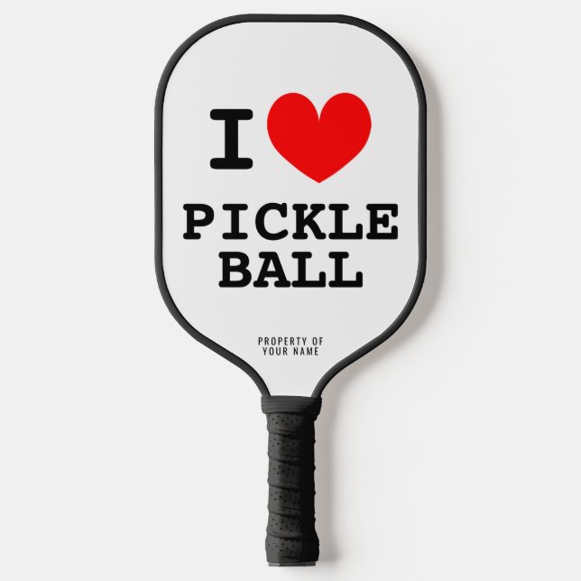 I Herz-Pickleball-Paddel mit personalisiertem Name Pickleball Schläger (Vorderseite)