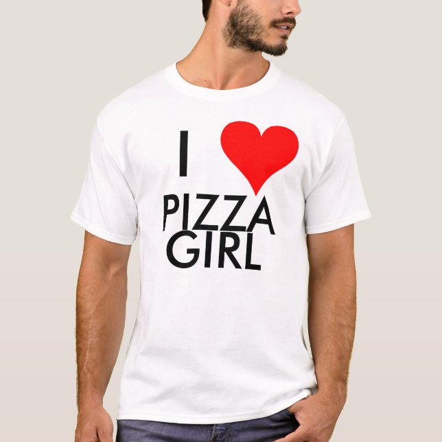 I Herz-Pizza-Mädchen T-Shirt (Vorderseite)