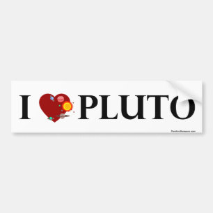 I (Herz) Pluto Autoaufkleber