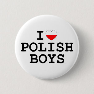 I Herz-polnische Jungen Button