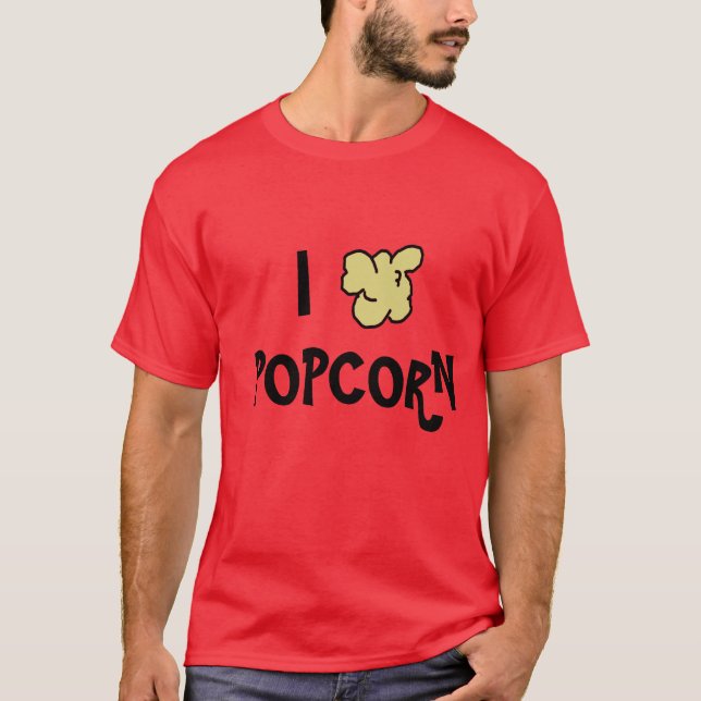 I Herz-Popcorn-Shirt T-Shirt (Vorderseite)