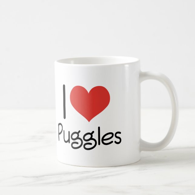 I Herz Puggles Kaffeetasse (Rechts)