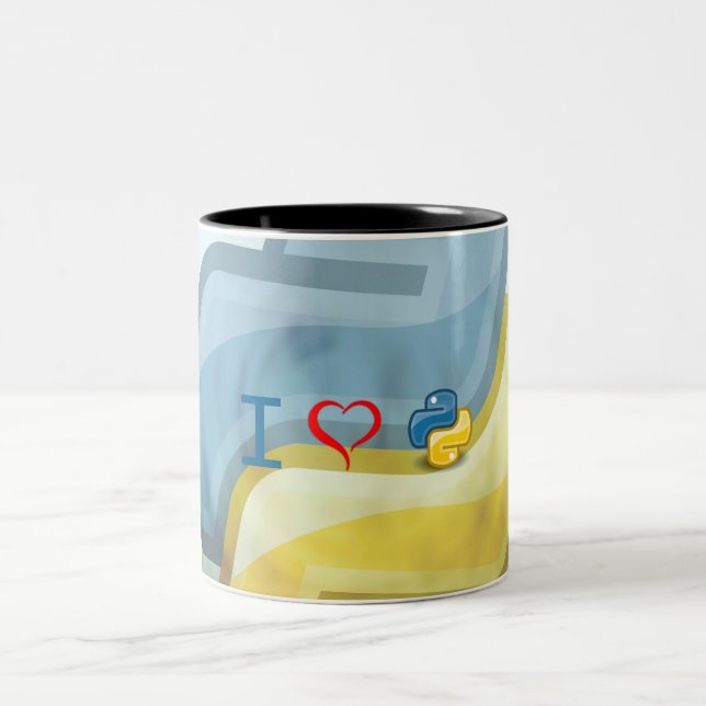I Herz-Pythonschlange Zweifarbige Tasse (Mittel)