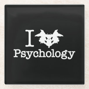 I Herz (Rorschach Inkblot) Psychologie Glasuntersetzer