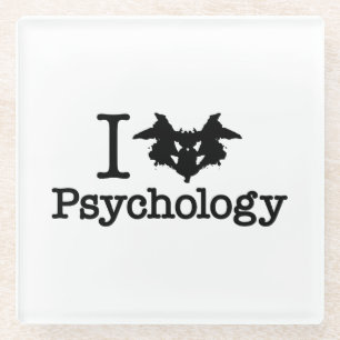 I Herz (Rorschach Inkblot) Psychologie Glasuntersetzer