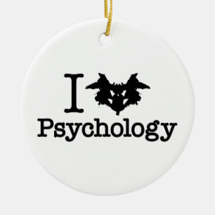 I Herz (Rorschach Inkblot) Psychologie Keramik Ornament