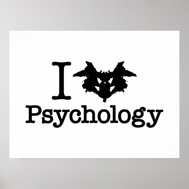 I Herz (Rorschach Inkblot) Psychologie Poster (Vorne)