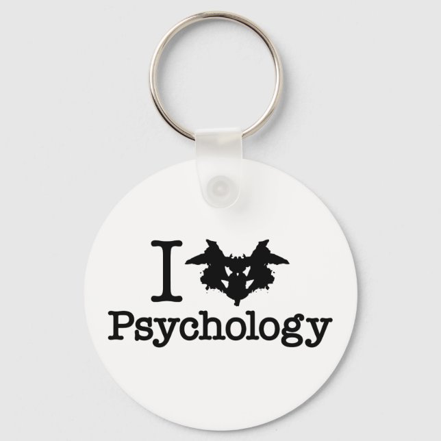 I Herz (Rorschach Inkblot) Psychologie Schlüsselanhänger (Vorderseite)