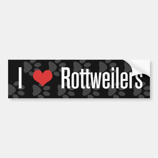 I (Herz) Rottweilers Autoaufkleber (Vorne)
