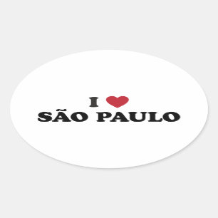 I Herz Sao-Paulo Brasilien Ovaler Aufkleber