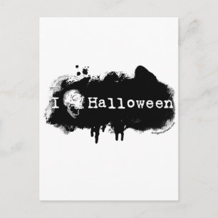 I (Herz-Schädel Halloween) Postkarte