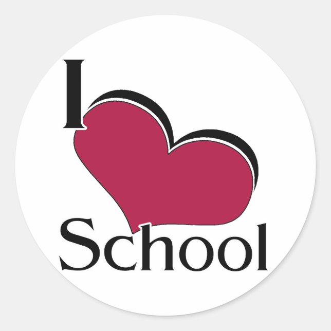I "Herz-Schule" Runder Aufkleber (Vorderseite)