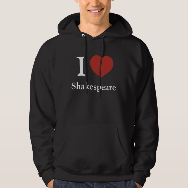 I Herz Shakespeare (mit Kapuze Dunkelheit) Hoodie (Vorderseite)