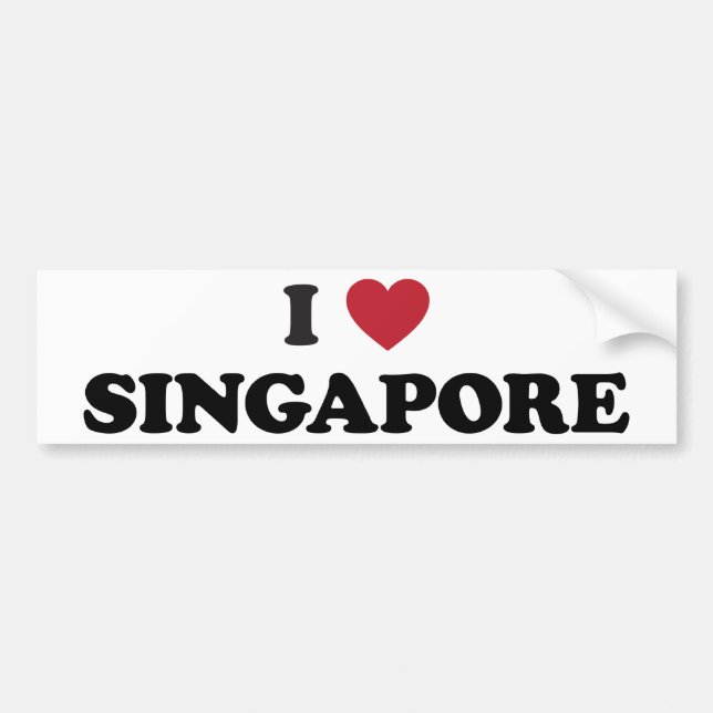 I Herz Singapur Autoaufkleber (Vorne)